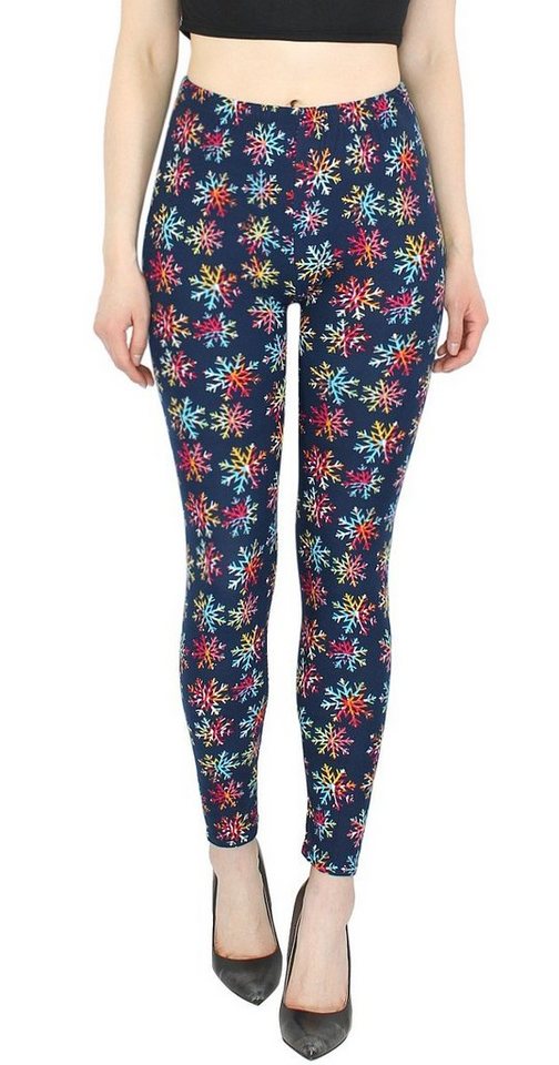 dy_mode Leggings Damen Leggings Sternen Muster Stars Print Fitnesshose Yoga Leggins mit elastischem Bund von dy_mode