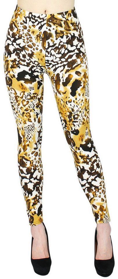 dy_mode Leggings Damen Leggings Tiger Muster Animal Print Fitnesshose Zebra Leggins mit elastischem Bund von dy_mode