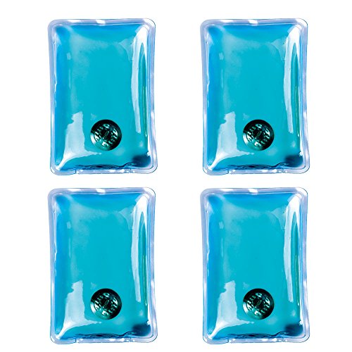 eBuyGB® 4 Stück Sofortige Erwärmung Gel Handwärmer – Wiederverwendbare Wärmepackung (Blaues Rechteck) von eBuyGB