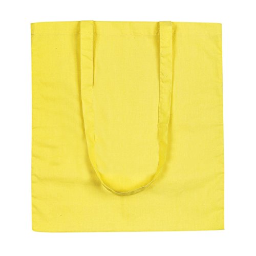 eBuyGB 10 Stück Einkaufstasche aus Baumwolle und Leinen 42 cm, gelb (Gelb) - 1205808-10a von eBuyGB