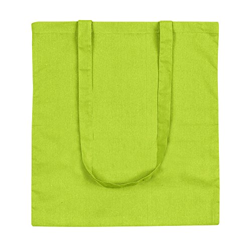 eBuyGB 10 Stück Einkaufstasche aus Baumwolle und Leinen 42 cm, lindgrün (Grün) - 1205848-10a von eBuyGB