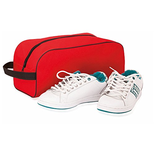 eBuyGB Unisex-Erwachsene 1291905 Schwarze Sporttasche für Fußballschuhe/Wanderschuhe – Aufbewahrungstasche für Schuhe (rot), Einheitsgröße von eBuyGB