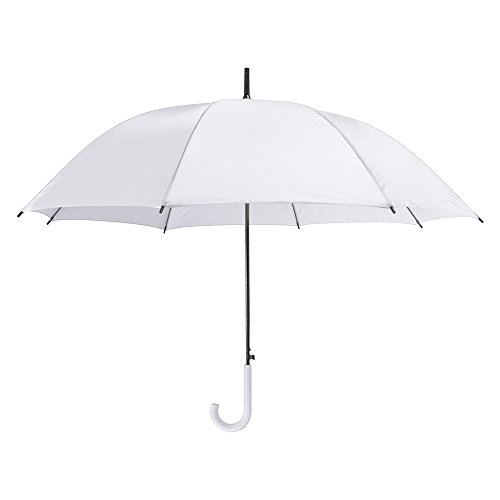 eBuyGB 2 Stück Regenschirm mit gebogenem Griff für Braut und Hochzeit, faltbar, 86 cm, weiß, 86 cm, Taschenschirm von eBuyGB