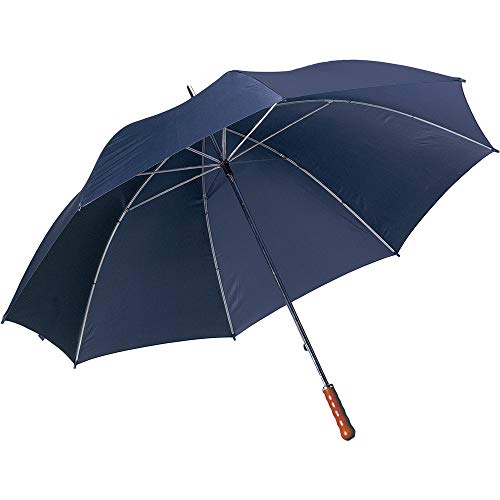 eBuyGB Extra großer Hochzeits-Golf-Regenschirm mit Holzgriff, manuelles Öffnen der Brautjungfern, Brautjungfern Brolly, Unisex, blau, 1 Stück von eBuyGB
