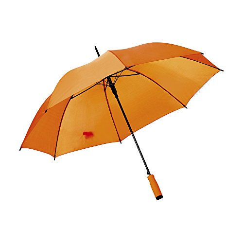 eBuyGB Large Golf Wedding Umbrella Colourful Automatic Brolly Sonnenschutz mit Regen-und Windbeständigkeit, Fiberglas-Rahmen, klassischer Schaumstoff-Griff, Orange, 94 cm von eBuyGB