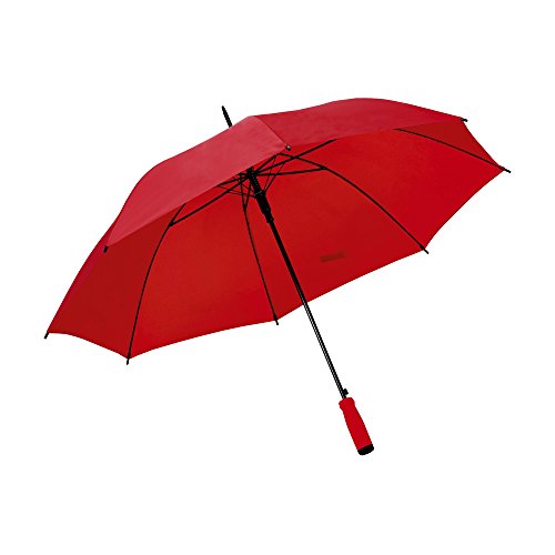 eBuyGB Large Golf Wedding Umbrella Colourful Automatic Brolly Sonnenschutz mit Regen-und Windbeständigkeit, Fiberglas-Rahmen, klassischer Schaumstoff-Griff, rot, 94 cm von eBuyGB