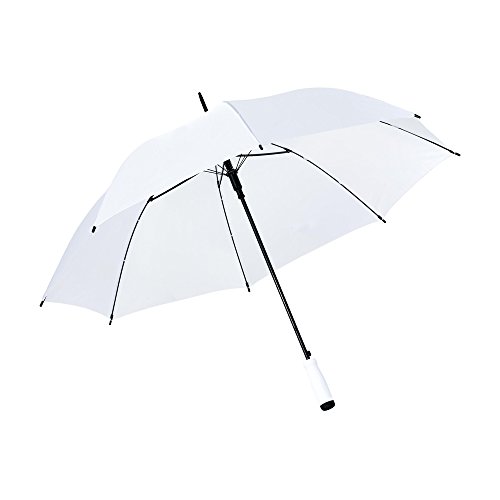 eBuyGB Large Golf Wedding Umbrella Colourful Automatic Brolly Sonnenschutz mit Regen-und Windbeständigkeit, Fiberglas-Rahmen, klassischer Schaumstoff-Griff, weiß, 94 cm von eBuyGB