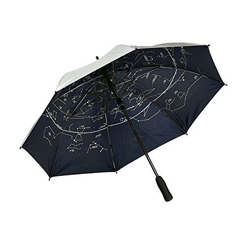 eBuyGB Two Tone Automatic Foam Handle Nylon Galaxy Storm Proof Umbrella Regenschirm, 82 cm, Silber (Silver) von eBuyGB