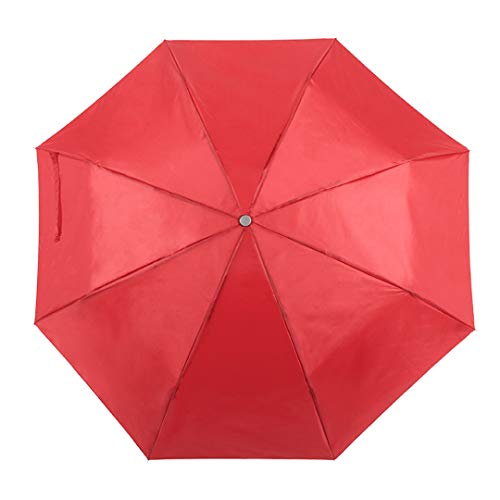 eBuyGB Mini Folding Compact Taschenschirm Manuelles Öffnen Teleskop Hochzeit Leicht Brolly mit Tragegriff Gurt und farblich passender Schutzhülle, rot, 104,2 cm (41 Zoll) von eBuyGB