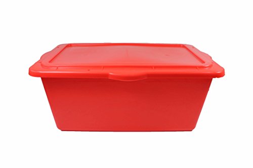 éS Profi-Box 90 l Aufbewahrungsbox, Materialbox hochfester Kunststoff - stapelbar mit Deckel rot von éS