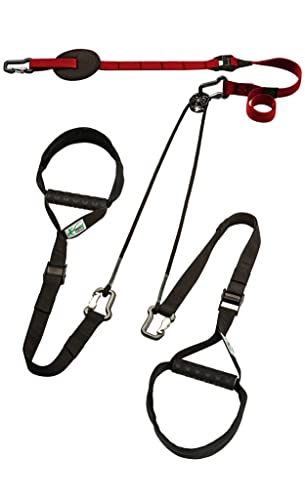 eaglefit - Premium Sling-Trainer „Exclusive“ für Zuhause inkl. Umlenkrolle, Türanker, Wand-, oder Deckenhalterung & Zubehör - Schlingentrainer Ganzkörper Gerät - Strap System Bodyweight Training (rot) von eaglefit