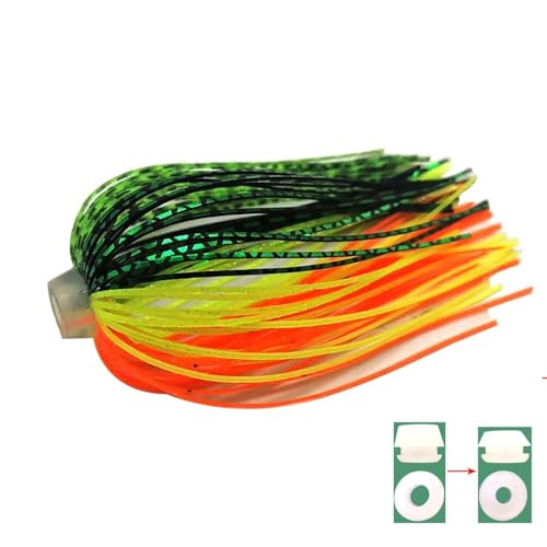 5pcs 88 Strands 64mm Silicone Skirts Elastic Hole Umbrella Skirts Fishing Accessories Spinner Buzz Bait(Color:73-130) von easyhaha