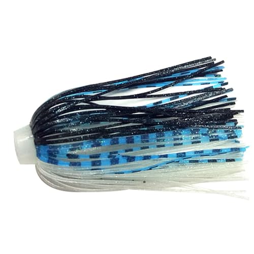 5pcs 88 Strands 64mm Silicone Skirts Elastic Hole Umbrella Skirts Fishing Accessories Spinner Buzz Bait(Color:77-039) von easyhaha