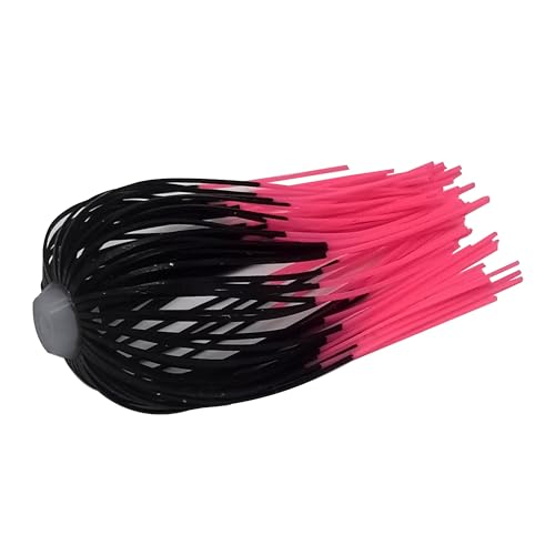 5pcs 88 Strands 64mm Silicone Skirts Elastic Hole Umbrella Skirts Fishing Accessories Spinner Buzz Bait (Color : 8807-090) von easyhaha