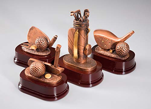 eberin · Golf-Pokal, Resinfigur Golf Putter, Bronze, mit Wunschtext, Größe 13 cm von eberin