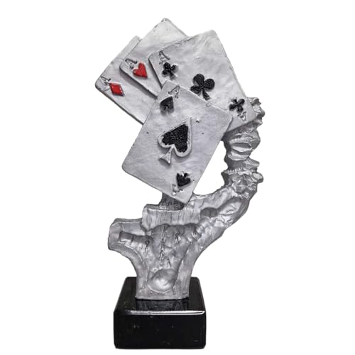 eberin · Kartenspiel Pokal · Die Krönung des Spieleabends: Handbemalter Poker-Pokal · Wanderpokal mit Wunschgravur · XL Größe 24cm von eberin