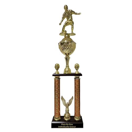 eberin · XXL Fußball Wanderpokal – Der ultimative Siegertrophäe für Jede Liga · Tipprunde Ehrung · Fussball Säulenpokal · Pokal personalisierbar mit Gravur · (MIT Gravur) von eberin