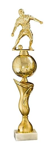 eberin · Fußball Pokal für Torschützen · Tippkicker · Soccer · Tischfußball · Fussball · Hallenturnier Award Golden Ball auf Mamorsockel, gold, personalisierbar mit Wunschtext, wählbar in 10 Größen von eberin