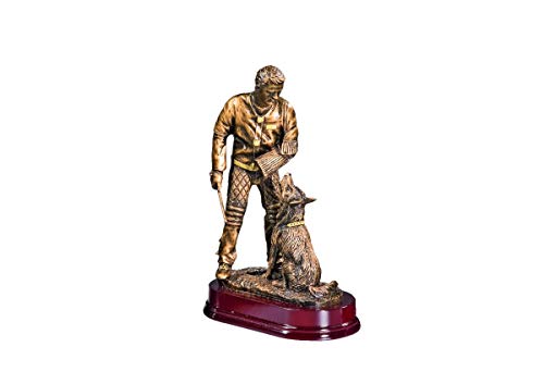 eberin · Hundesport-Pokal, Resinfigur Figurant -Hund beim Verbellen-, Bronze, mit Wunschtext, Größe 30 cm von eberin