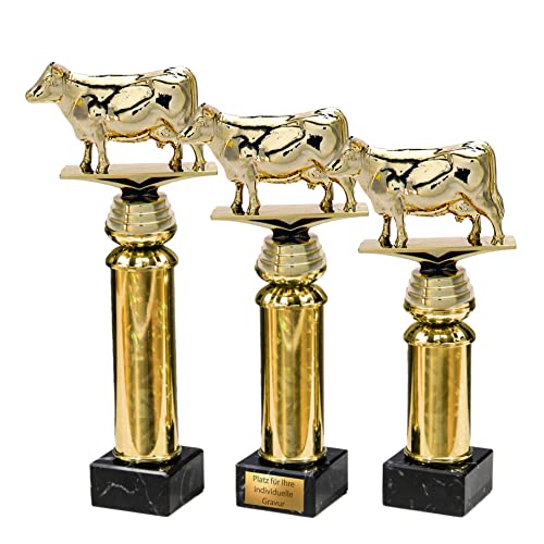 eberin · Landwirtschafts Pokal · Kuh Pokal · Viehzucht · Goldene Kuh · Wanderpokal · Ehrenpreis · Pokal · Trophäe · Award · mit Wunschgravur in 3 Größen (Größe: 27,5cm) von eberin