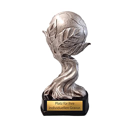 eberin · Ökologie Pokal · Umwelt Award · Umweltschutz Figur · Pflanzenspross/Weltkugel personalisierbar mit Wunschtext · Größe 20 cm von eberin