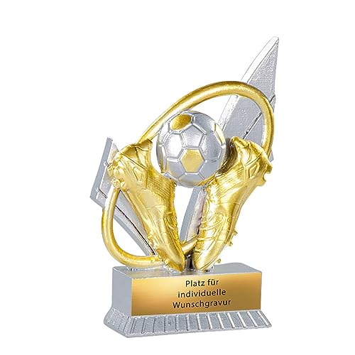 eberin · XS Fussball Pokal personalisierbar · Stützpunkt Trophäe · Jugend Fußball Wanderpokal · Fussballspieler*innen Preis · Fußballschuhe Gold · Pokal mit Gravur · 12 cm von eberin