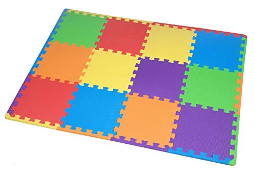 12 St. Puzzlematte Baby, Spielmatte Puzzle, Schaumstoffmatte schadstofffrei für Baby Puzzleteppich Steckmatte Spielteppich Krabbelmatte Turnmatte von edukit