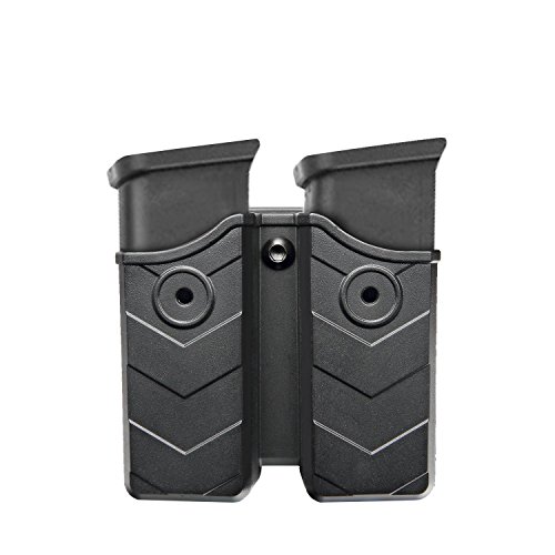 efluky Magazintasche Universal Magazin Holster Pistole Clip Passt für Walther P99/HK/CZ/Glock 17 19/Sig Sauer/9mm Softair Magazin Holster, Belt Clip 60° Einstellbar von efluky