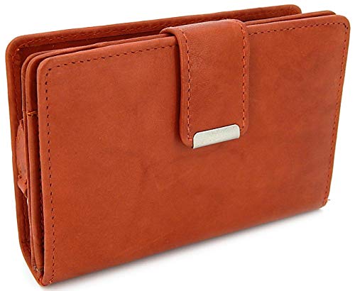 ekavale Damen Geldbörse aus weichem Leder mit RFID-Schutz - Damen-Portemonnaie (Rust) von ekavale
