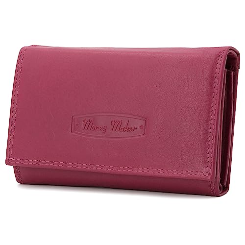 ekavale Geldbörse Damen Leder mit RFID-Schutz 25 Fächer Damen Portemonnaie Lang (Pink) von ekavale