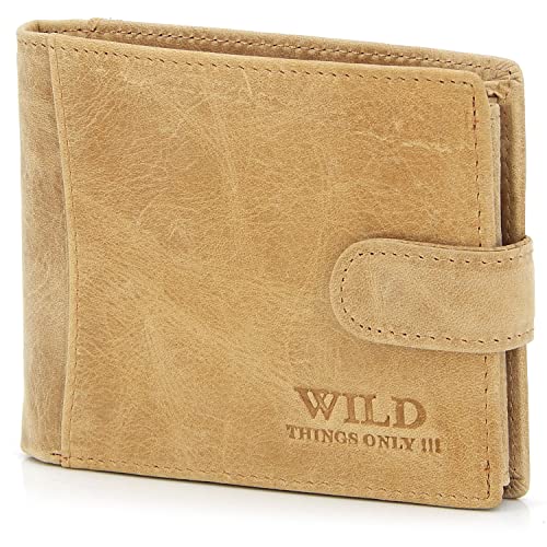 ekavale Herren Leder Geldbeutel mit Münzfach – RFID NFC Schutz Geldbörse, Portemonnaie, Wallet für Männer (Natur) von ekavale