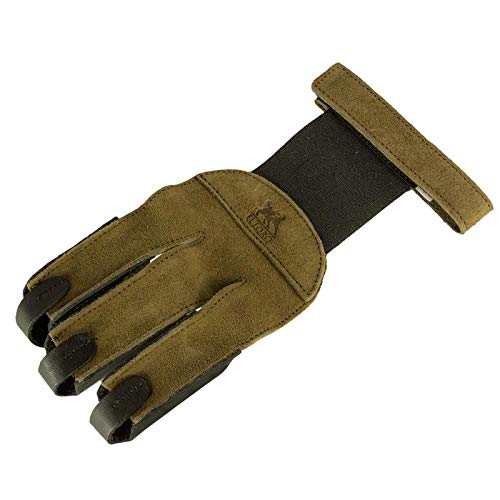 elToro Fingerhandschuh - braun-schwarz (L); aus Wildleder und Glattleder gefertigt, für den Bogensport, Pfeil und Bogen von elToro