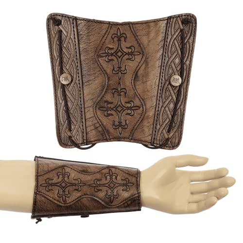 elToro Prime Brea - Flanched Plate - Armschutz aus hochwertigem Leder mit Ornament Zubehör Bogenschießen Pfeil und Bogen (Antique) von elToro