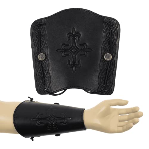 elToro Prime Brea - Plate - Armschutz aus hochwertigem Leder, Zubehör für Pfeil und Bogen, Mittelalter, Bogenschießen, Geschenk (Black) von elToro