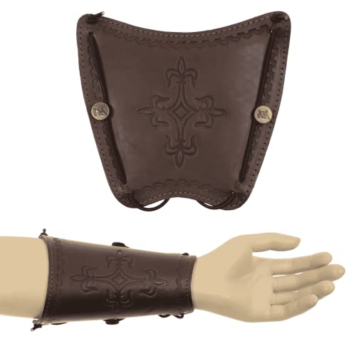elToro Prime Brea - Shield - Armschutz; aus robustem, hochwertigem Glattleder, mit Ornament; Ausrüstung bei Pfeil und Bogen (Coffee) von elToro