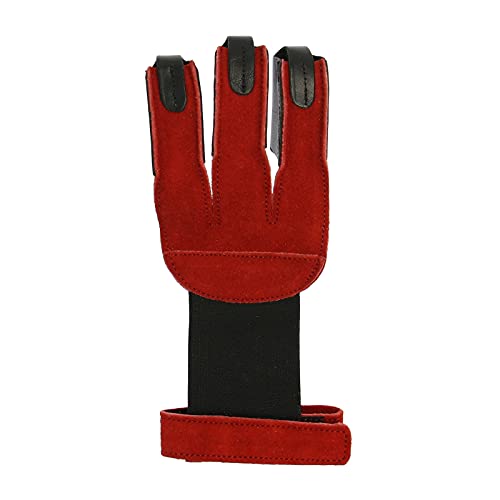 elToro Wild Colorz - Schiesshandschuh; Robustes Wildleder und attraktive Farben; mit flexiblen Gummiband; hochwertiger Handschuh für den Bogensport, Bogenschießen (S, Rot) von elToro