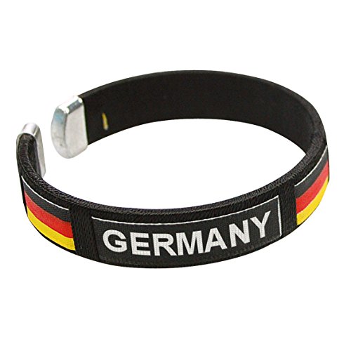 elasto Deutschland Armband Fanartikel Schwarz-Rot-Gold Fußball EM 2024 Armreif Damen, Herren,Unisex von elasto