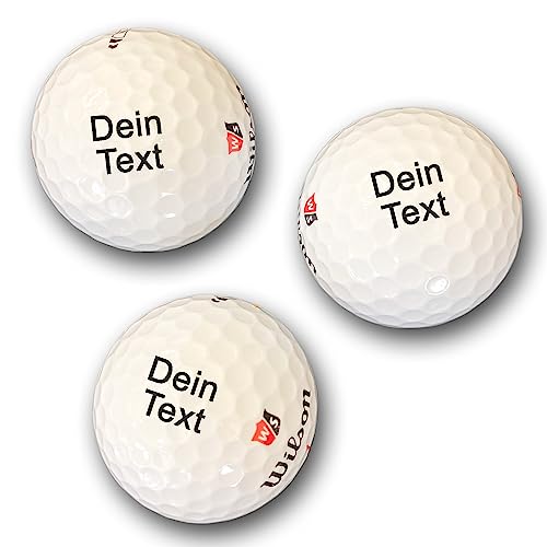 Golfball mit Gravur Wunschtext für Golfspieler Golferin Dein Text personalisiert Golfsport Personalisieren Golfer 3 6 oder 12 Wilson Duo Soft Bälle (12 STK Duo Soft 6,33/STK) von elbedruck
