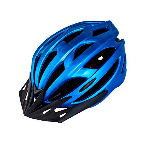 ele ELEOPTION Fahrradhelm, Einstellbar (54-62cm) MTB Helm mit LED-Warnleuchtem, Komfortabel Atmungsaktiv Ultraleicht Schlagfest Fahrradhelme für Erwachsenen Herren Damen (Blau) von ele ELEOPTION