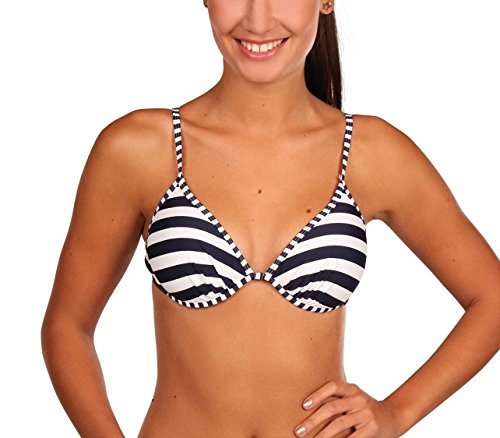eleMar Damen Bikini Top, Pazifik/Weiß, 38C von eleMar