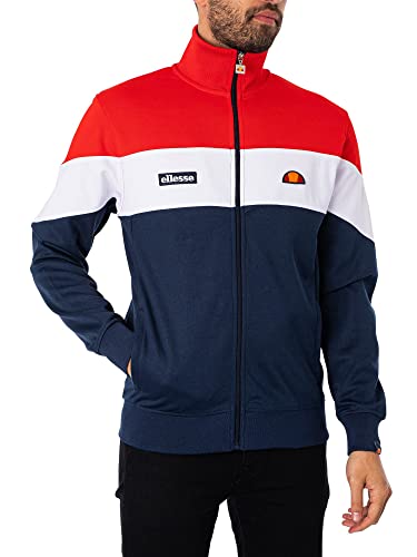 ellesse Caprini Trainingsjacke mit Reißverschluss, Rot/Marineblau/Weiß, Größe M von Ellesse