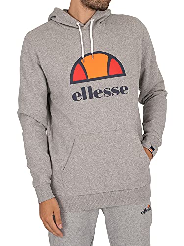 ellesse Mens Dahryl OH Hoody Kapuzen-Sweatshirt, Grey Marl, LGE von Ellesse