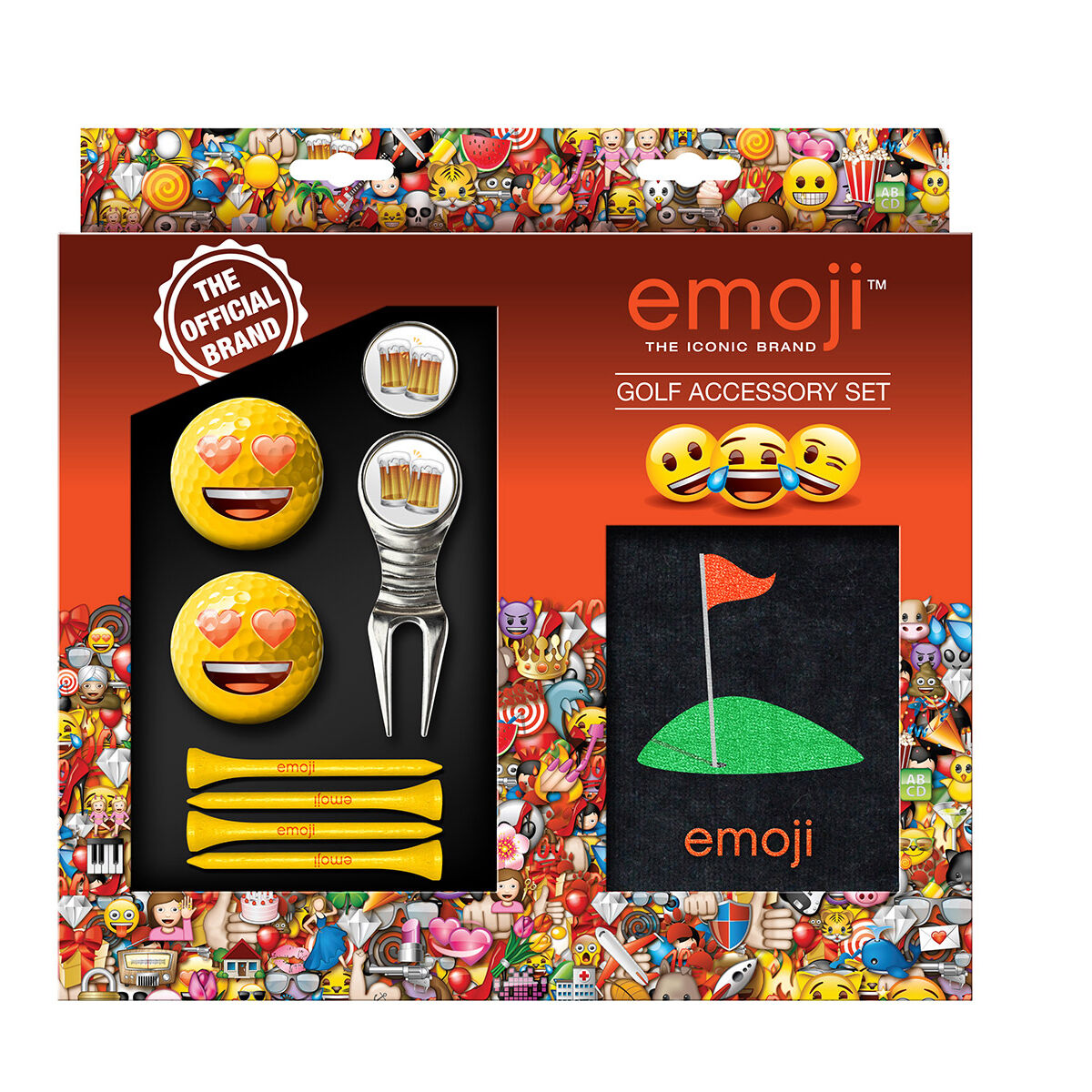 emoji Yellow Plain Golf Accessory Gift Set, Size: 4x7cm | American Golf von emoji