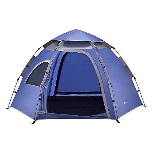 [en.casa] Campingzelt Nybro für 2-3 Personen Pop Up Kuppelzelt 240 x 205 x 140 cm Sekundenzelt Sofortzelt Festivalzelt Camping Automatik Zelt wasserdicht Blau von [en.casa]