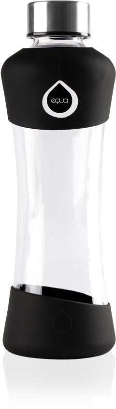 equa Trinkflasche Active black, Borosilikatglas, ideal für Freizeitaktivitäten, 550 ml von equa