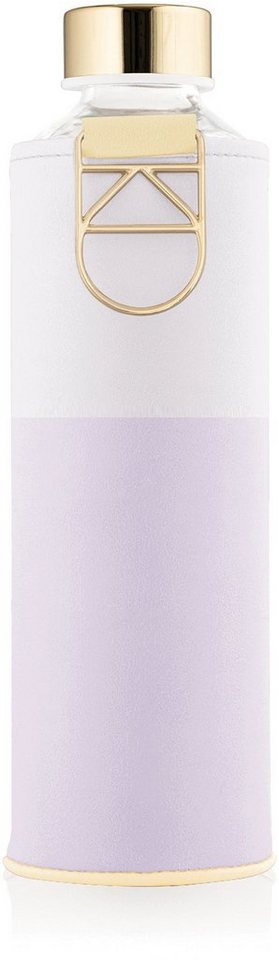 equa Trinkflasche Mismatch Lila, Borosilikatglas mit Kunstlederhülle, 750 ml von equa