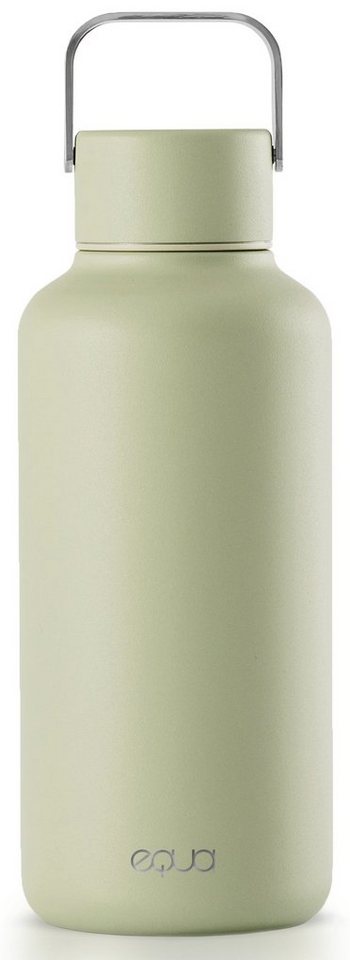 equa Trinkflasche Timeless Off Matcha, Leichtgewicht aus Edelstahl, Tragegriff von equa