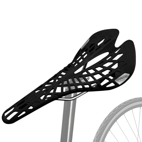 Fahrradkissen, 10,4 x 5,2 x 2,5 Zoll Sitzkissen im Spinnennetz-Stil Fahrradsattel aus technischem Kunststoff mit Hohlprofil Fahrradzubehör für Mountainbikes, Rennräder und Bahnräder(Schwarz) von equlup