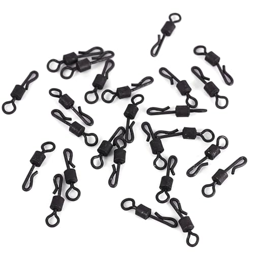 equlup 25 pcs QuickChange -Wirbel, q -förmige Fischerei -Schwenk -Schnappanschlüsse 1,8 cm/0,7 Zoll Fischerei Schwierigkeiten Karpfen -Accessoire für Outdoor Fishing von equlup