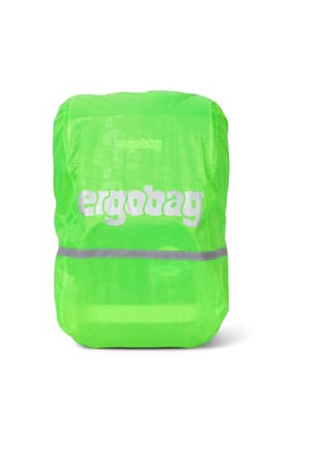 ergobag Regenschutz für Schulranzen für Rucksack und Schulranzen, wasserdicht, mit Reflektoren und Gummizug Shiny Green - Grün von ergobag